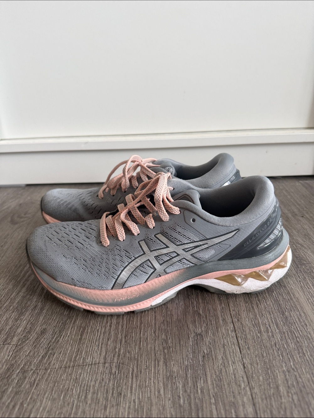 Asics Women's Gray and Pink Gel-Cushioned Running